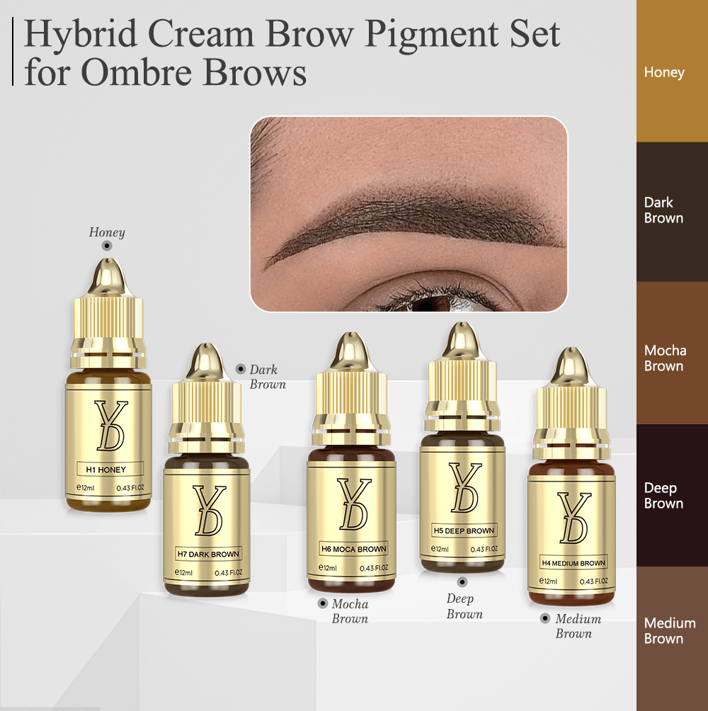YDPMU Hybrid Cream Brow Pigment Set For Ombre Brows