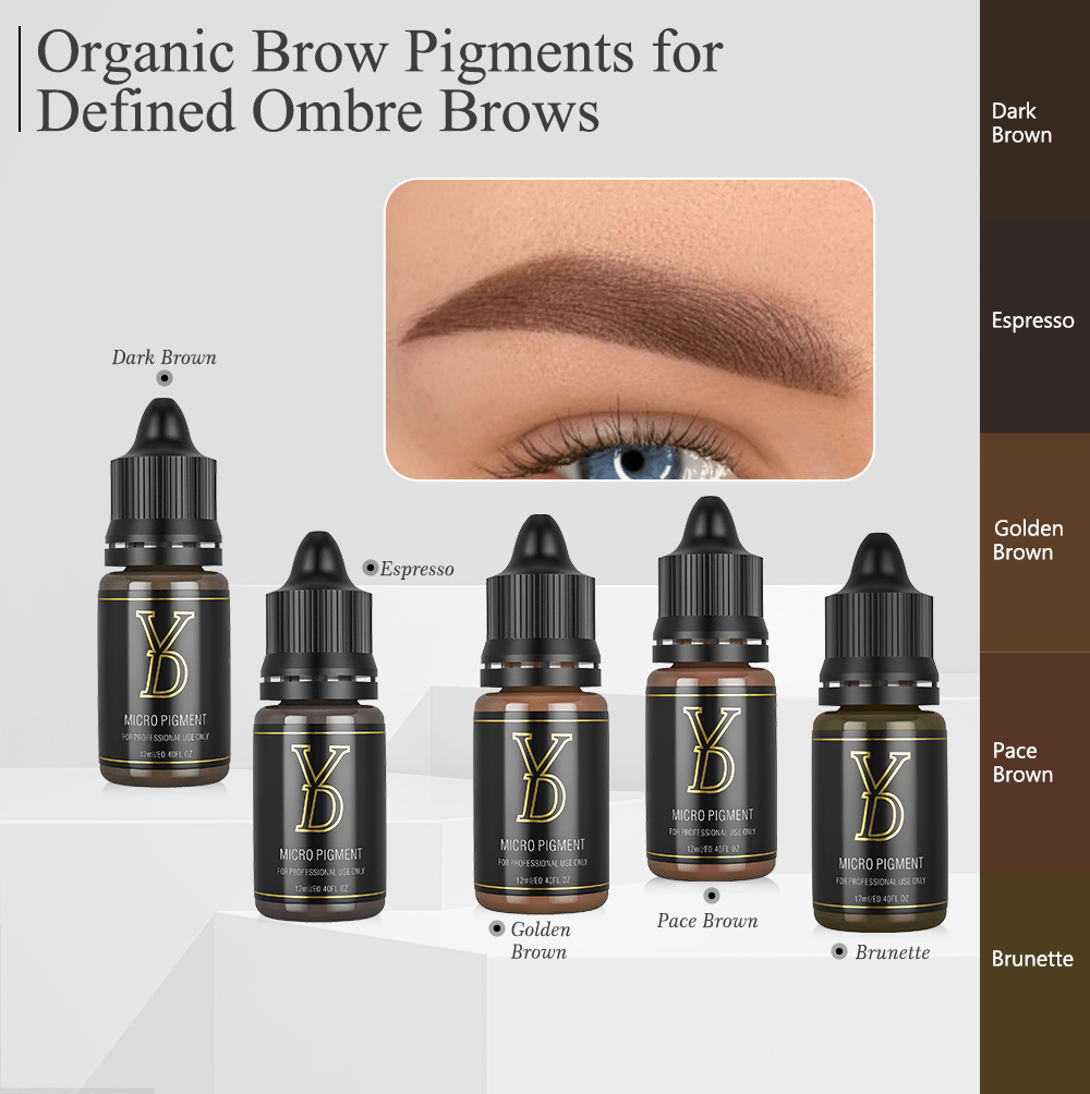 YDPMU NANO Organic Brow Pigment Set - Best for Ombre Brows