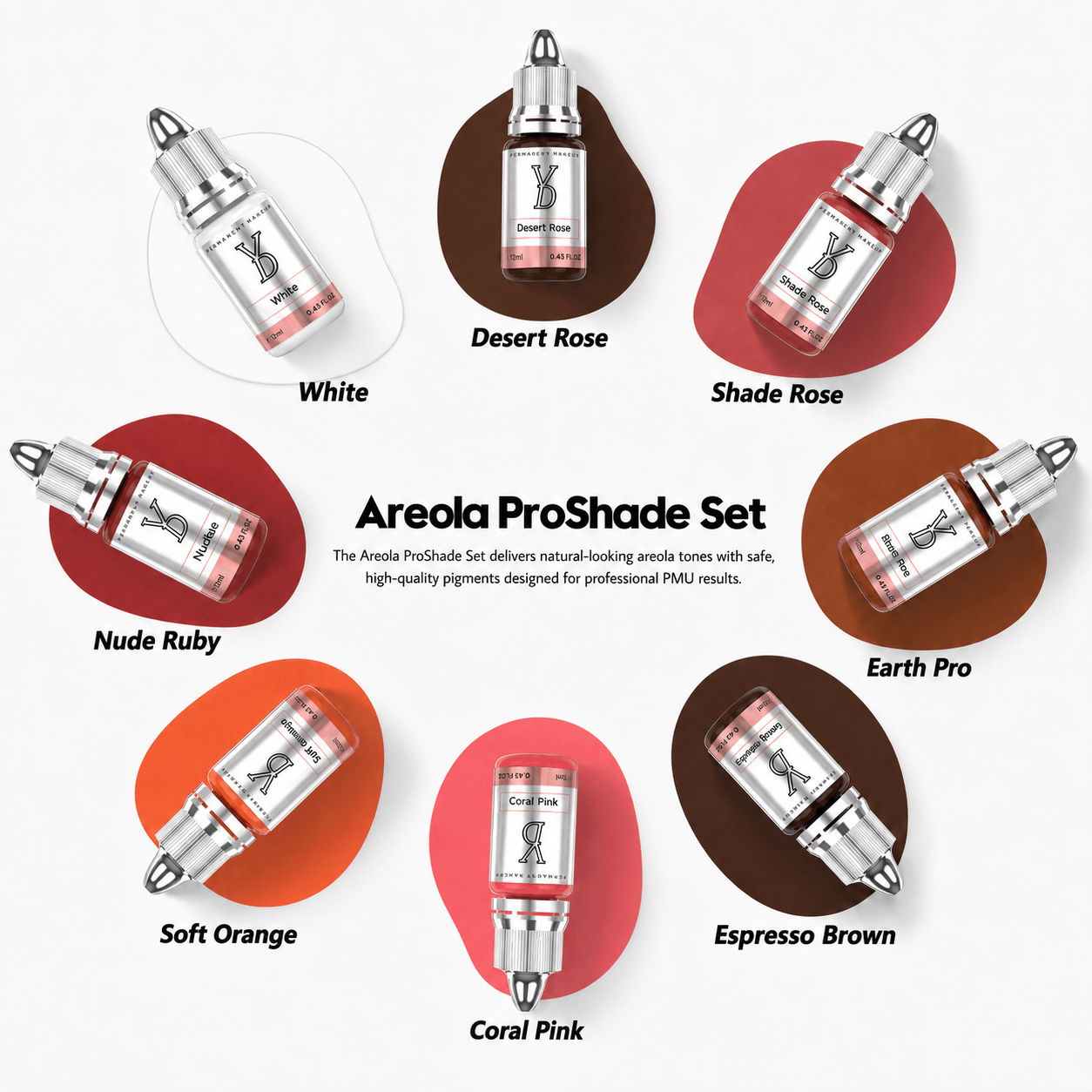 YDPMU Powder Areola Pigment Set - ProShade 5-Color Collection