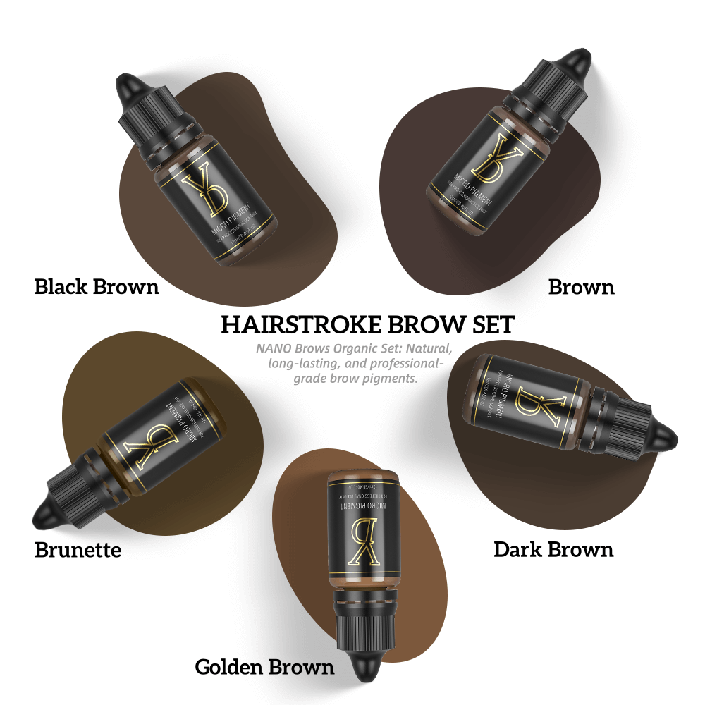 YDPMU NANO Organic Liquid Pigments Brows Sets Best Pigment for Hairstroke Brow