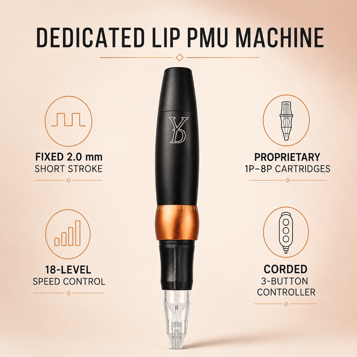 2.0mm Lip Blush PMU Machine | YDPMU LipMaster CTM107