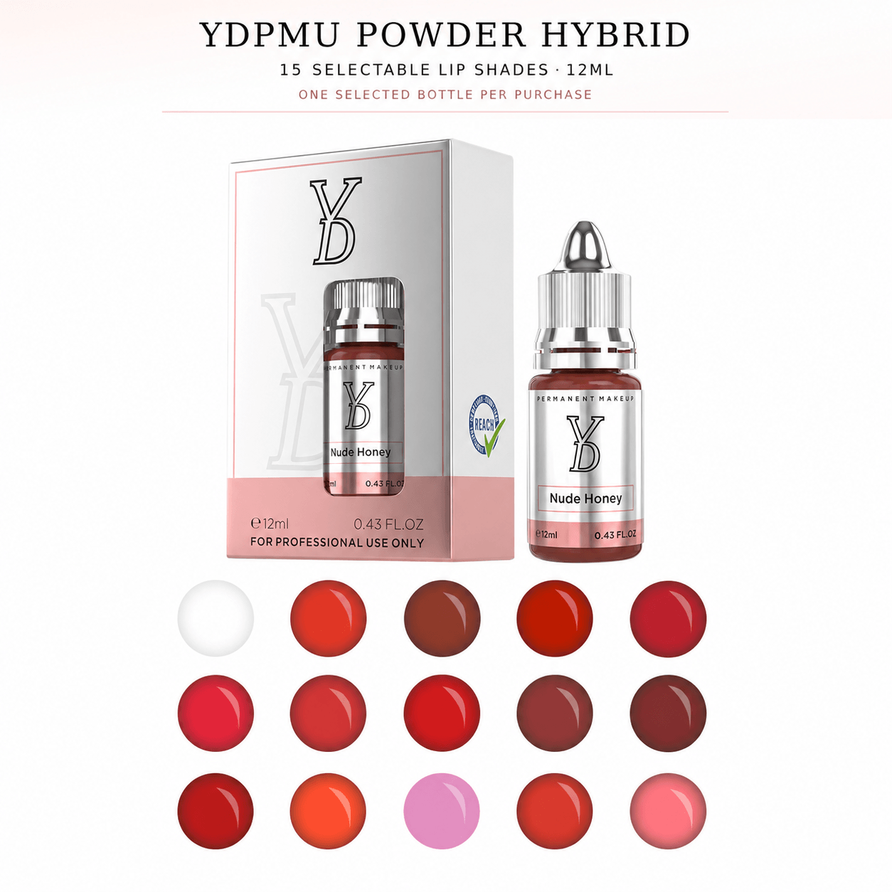 YDPMU Powder Hybrid lip pigments with 15 selectable 12ml shades