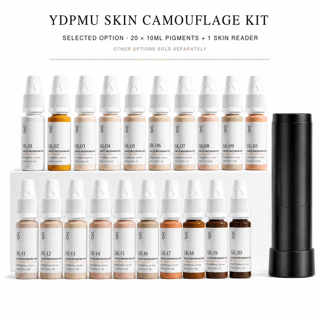YDPMU Skin Camouflage Kit – 20 × 10ml Pigments + Skin Reader